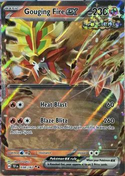 Gouging Fire ex Double Rare - 038/162 - Temporal Forces Pokemon 2024 - Image 1