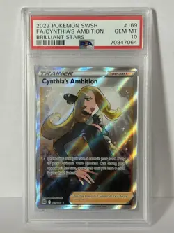 PSA 10 Cynthia's Ambition Full Art Ultra Rare #169/172 Pokemon Brilliant Stars - Image 1
