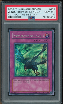 YUGIOH! PSA 10 2003 Windstorm of Etaqua PCY-001 Secret Rare - Image 1