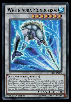 Yugioh White Aura Monoceros RIRA-EN095 1st Edition Super Rare NM - Image 1