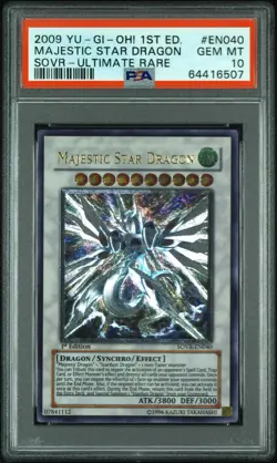 YuGiOh Majestic Star Dragon SOVR-EN040 Stardust Overdrive Ultimate Rare PSA 10 - Image 1