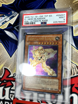 Yugioh PSA 9 Elemental Hero Bladedge EEN-EN007 1st Edition Ultimate Rare - Image 3