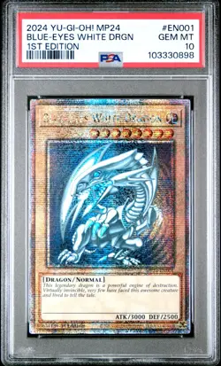 Blue-Eyes White Dragon - PSA 10 - MP24-EN001 Quarter Century Secret Rare Yugioh - Image 1