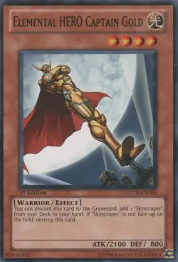 Elemental HERO Captain Gold - LCGX-EN026 - Common - Unlimited Edition - Lightly - Image 1