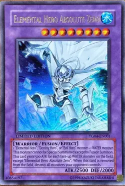 Yugioh Elemental Hero Absolute Zero YG04-EN001 Ultra Rare Limited Edition LP - Image 1