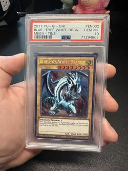 2017 YU-GI-OH! MEGA-TINS #EN002 BLUE-EYES WHITE DRAGON PSA 10 - Image 3
