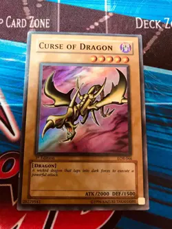 Yugioh Curse of Dragon LOB-066 Super Rare 1st Ed GLOSSY PRINT LP - Image 1
