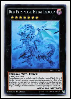 Red-Eyes Flare Metal Dragon (Ghost Rare) CORE-EN054 1st Edition Yugioh Card - Image 1