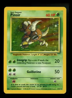 NO SYMBOL ERROR Pinsir 9/64 Jungle 1999 Holo Rare WOTC Pokemon Card TCG - Image 1
