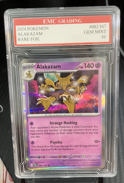 ALAKAZAM 082/167 RARE FOIL Pokemon 2024 Card GRADED 10 MINT TCG CCG - Image 1