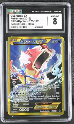 CGC 8 Gyarados EX 2016 BREAKpoint 123/122 Secret Rare Holo Pokemon Card - Image 1