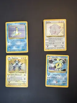 Pokemon Vintage Holo 4 Card Lot Chansey, Gyarados, Lapras, Magneton MP-HP WOTC - Image 1