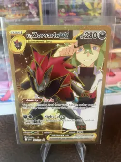Pokemon TCG Journey Together N's Zoroark EX Gold Hyper Rare Card 189/159 - Image 1
