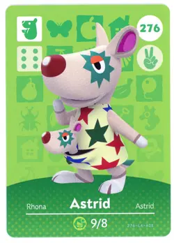 Astrid #276 - Amiibo Card - Animal Crossing Series 1 - Authentic Nintendo - Image 1