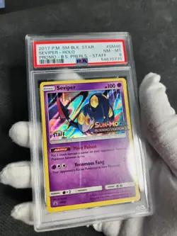 2017 Pokemon Black Star Seviper STAFF Holo Promo SM46 Graded Pokemon Card PSA 8 - Image 2