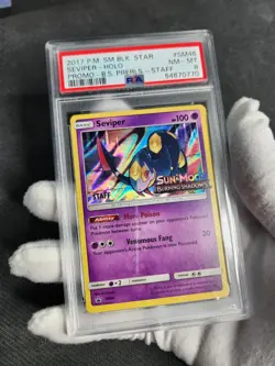 2017 Pokemon Black Star Seviper STAFF Holo Promo SM46 Graded Pokemon Card PSA 8 - Image 3