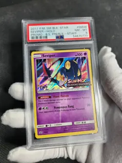 2017 Pokemon Black Star Seviper STAFF Holo Promo SM46 Graded Pokemon Card PSA 8 - Image 4