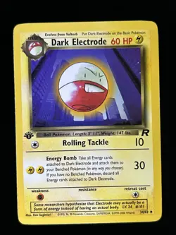 Dark Electrode 34/82 1st ED Team Rocket Uncommon 2000 English Pokemon Card WoTC - Image 1