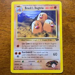 Brock's Dugtrio 22/132 - Gym Challenge Unlimited Rare 2000 - Pokemon TCG Card MP - Image 1