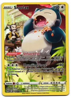 Snorlax TG10/TG30 - Lost Origin Trainer Gallery Pokemon TCG Holo - LP Card - Image 1