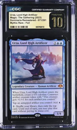 URZA, LORD HIGH ARTIFICER Dominaria Remastered Foil Mythic CGC Pristine 10 MTG - Image 1