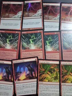Mtg Full Pauper Deck Mono Red Madness Burn Lands and Lightning Bolt Foil Tier 1 - Image 2