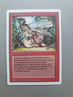 Earthbind , MTG Revised Ed. (1994) Common Red Enchant Creature NM - Image 1