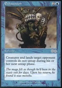 Exhaustion SP Urza's Saga MTG Magic the Gathering Blue English Card - Image 1