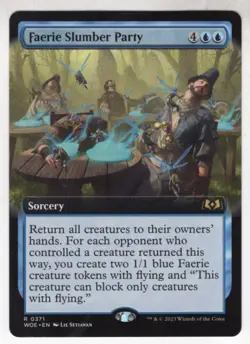 MTG Wilds Of Eldraine Extended Art Card #371 Faerie Slumber Party - Image 1