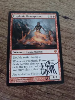 Prophetic Flamespeaker Journey Into Nyx Ed Signed by Cynthia Sheppard MTG - Image 1