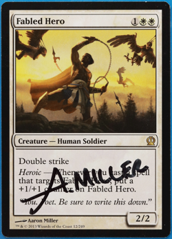 Fabled Hero Theros NM White Rare SIGNED MAGIC MTG CARD (ID# 504941) ABUGames - Image 1