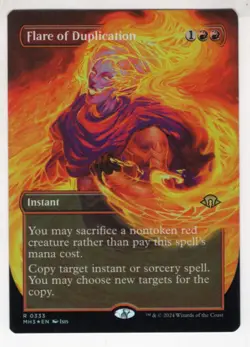 MTG Modern Horizons 3 Foil Rare Card #333 Flare of Duplication (Borderless) - Image 1