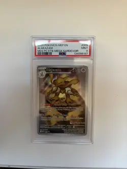 2025 POKEMON MEGA EVOLUTION POKEMON CENTER ETB PROMO #009 ALAKAZAM PSA 9 - Image 1