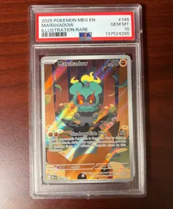 2025 POKEMON MEG EN-MEGA EVOLUTION ILLUSTRATION RARE #146 MARSHADOW PSA 10 - Image 1