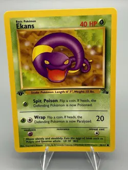 Ekans 46/62 1st-Edition Fossil English WOTC Pokemon 1999 Vtg TCG NM - Image 1