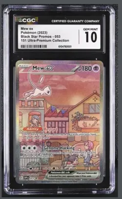 Mew ex CGC 10 Pokemon 151 Ultra Premium Promo 053 Black Star Holo GEM MINT - Image 1