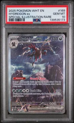 Pokemon 2025 - Hydreigon EX 169/086 - Full Art SIR White Flare GEM MINT - PSA 10 - Image 1