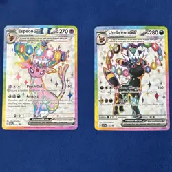 Pokemon TCG Umbreon Ex 176 & Espeon Ex 175 SV Promo Set - Image 1
