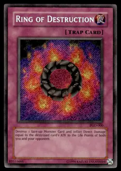 Yu-Gi-Oh TCG Pharaonic Guardian #PGD-000 Ring of Destruction Secret Rare NM - Image 1