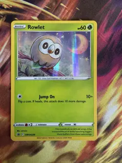 Pokemon TCG Rowlet Holo SWSH230 Promo Card - Image 1