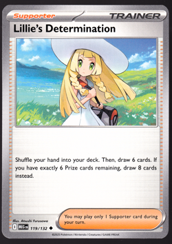 Lillie's Determination 119/132 Mega Evolution Pokemon TCG Card NM - Image 1
