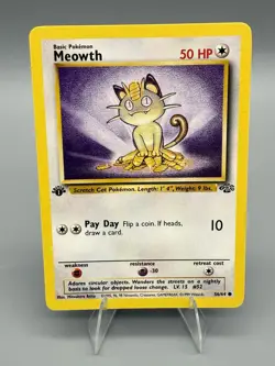 Pokemon TCG Meowth Jungle Card 56/64 1st Edition Common LP - Image 1