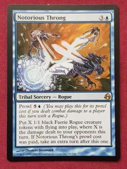 Magic The Gathering MORNINGTIDE NOTORIOUS THRONG blue card MTG - Image 1