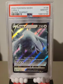 Lugia V 138 Sword & Shield Silver Tempest Holo Card PSA 10 Gem Mint - Image 1