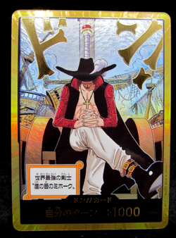 One Piece GOLD Frame Dracule Mihawk DON!! Card OP14 THE AZURE SEA'S SEVEN SP NM - Image 1