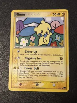 Pokemon TCG Pop Series 3 Minun Card #004/017 Light Play Condition - Image 1
