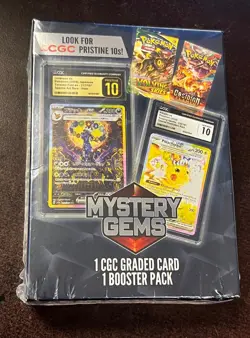 Pokemon Mystery Gems 1 Graded Card, 1 Booster Packs + 1 Pokemon 757 GOD PACK - Image 2