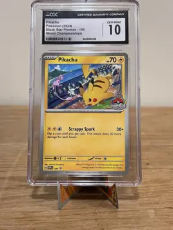 Pokemon Pikachu 190 Black Star Promo Graded Card CGC 10 Gem Mint Slab - Image 1