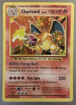 2016 Pokemon TCG Mega Charizard EX Evolutions Holo Rare Card 11/108 - Image 1