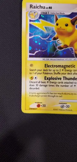 Pokemon Diamond & Pearl Mysterious Treasures-Raichu (Holofoil) Card 15/123 - Image 5